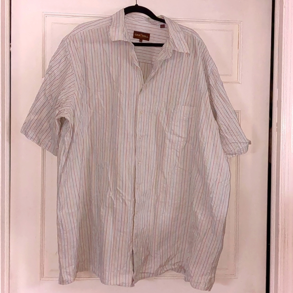 Men's 3XLT 100% cotton, short sleeve button, color shirt